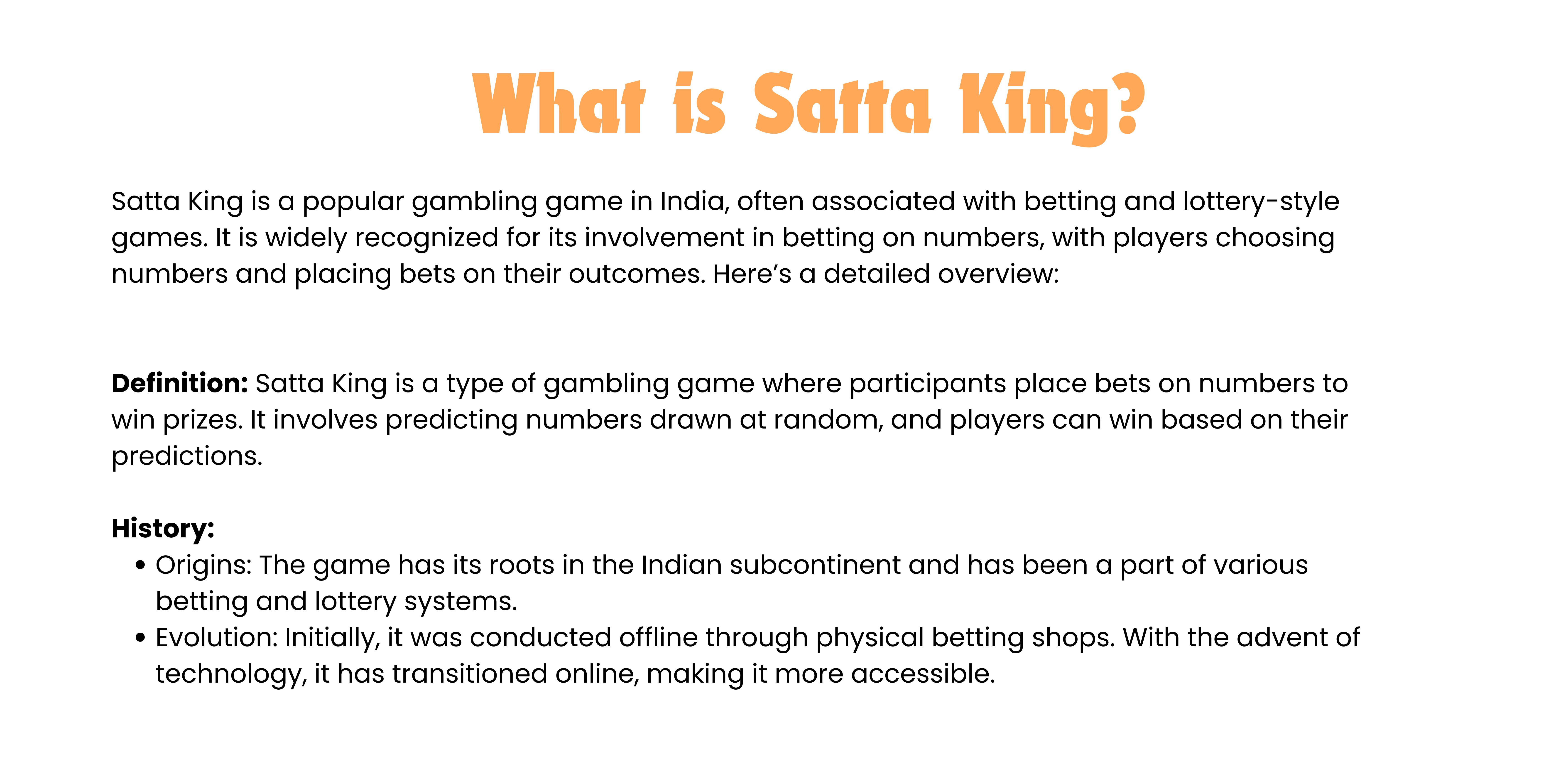 What is Satta King?